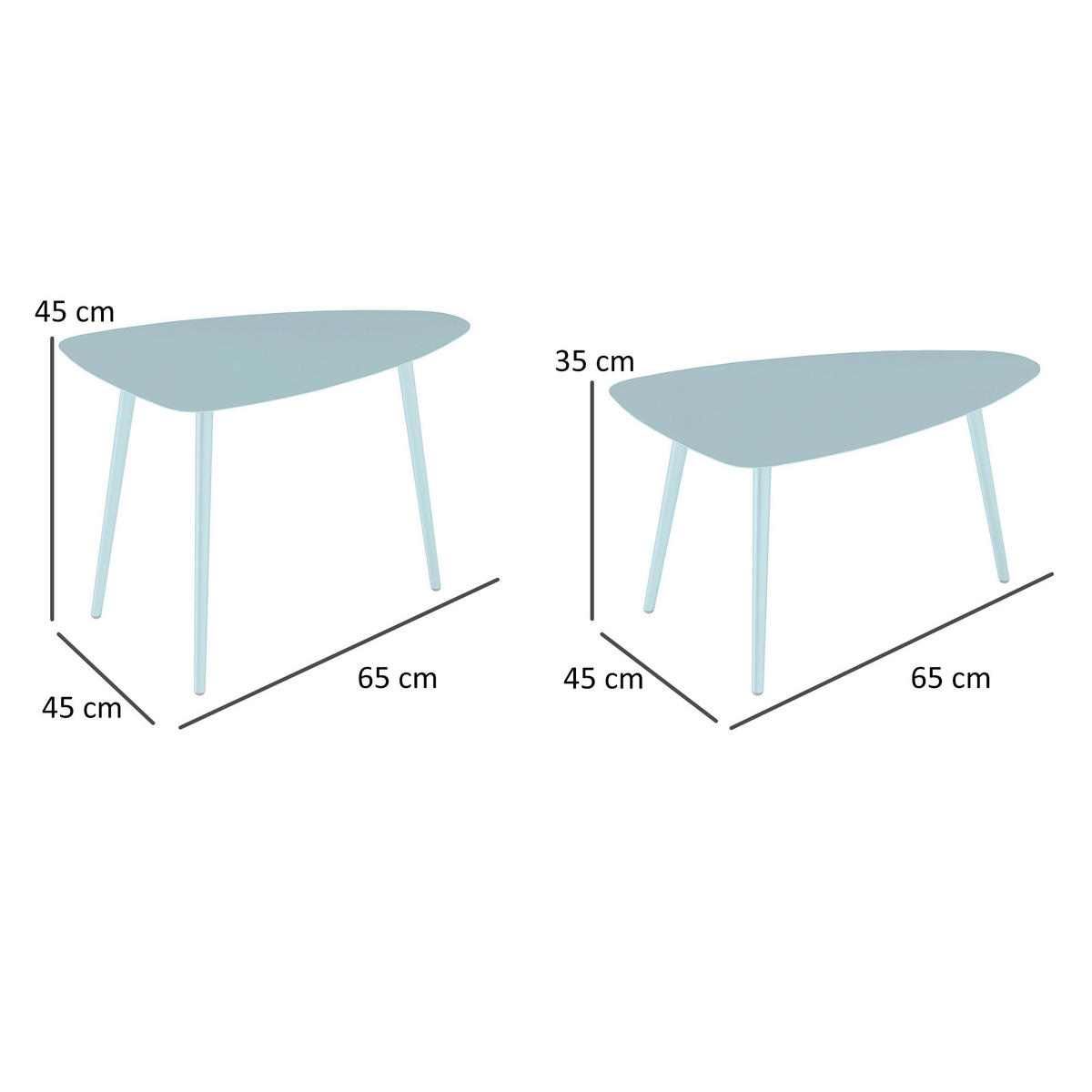 GARTENTISCH,HELLBLAU,1 Stück - Hellblau, Naturmaterialien (65/45/45cm) - GiPP