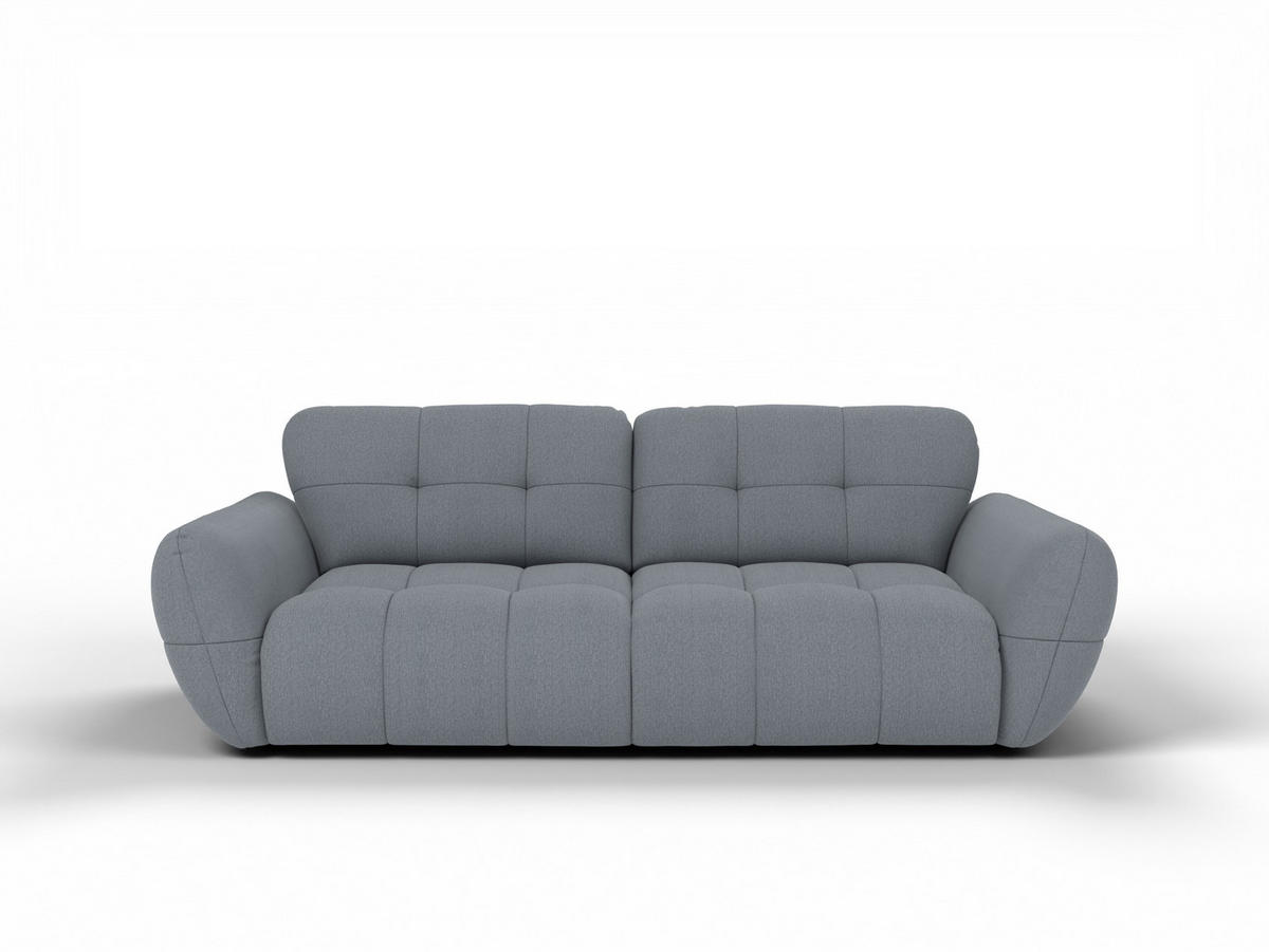 BIGSOFA Vannes Chenille Grau 272/134/68 cm - Blaugrau, Kunststoff/Textil (272/68/134cm) - foamnova