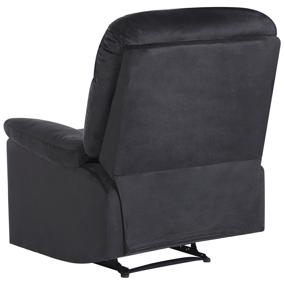 SESSEL Samtstoff schwarz verstellbar Eslov - Schwarz, Textil (85/103/90cm) - Beliani