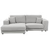 3-SITZER-ECKSOFA hellgrau linksseitig Lofoten - Schwarz/Grau, Textil (250/190cm) - Beliani