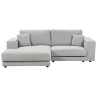 3-SITZER-ECKSOFA hellgrau linksseitig Lofoten - Schwarz/Grau, Textil (250/190cm) - Beliani
