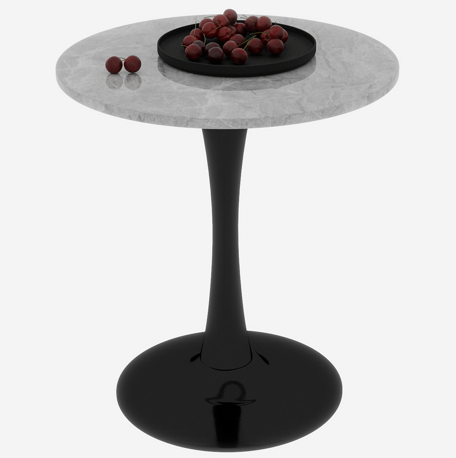 COUCHTISCH 70.1 cm schwarz/grau aus Kunstmarmor mit modernem Design - Grau, Stein (70/70/72cm) - OKMYHOME