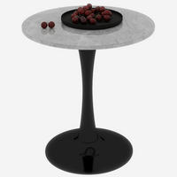 COUCHTISCH 70.1 cm schwarz/grau aus Kunstmarmor mit modernem Design - Grau, Stein (70/70/72cm) - OKMYHOME