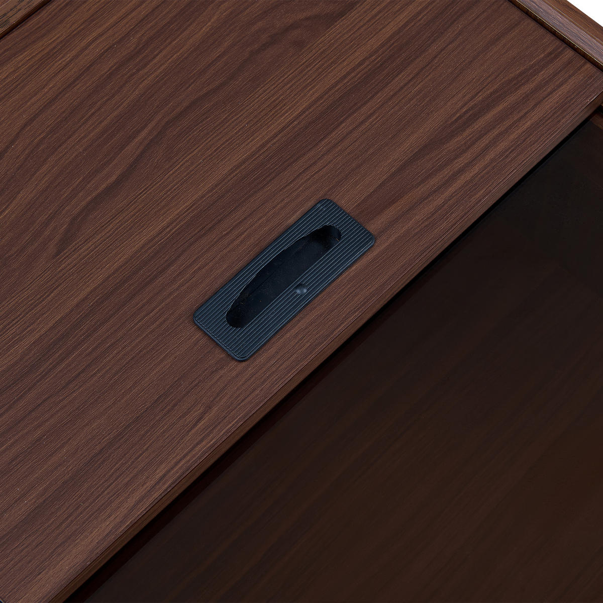 COUCHTISCH 100/60/45 cm dunkelbraun mit Schubladen und Glasplatte - Braun, Holzwerkstoff (105/50/41.5cm) - OKWISH