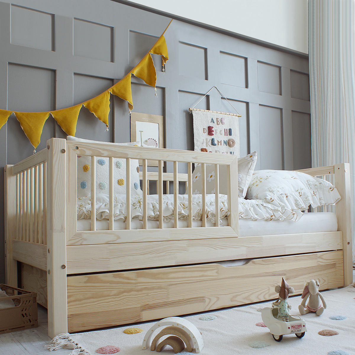 POSTEL 90/190 Sybil Přírodní dřevo - hnědá, dřevo (90/190cm) - Petits-meubles