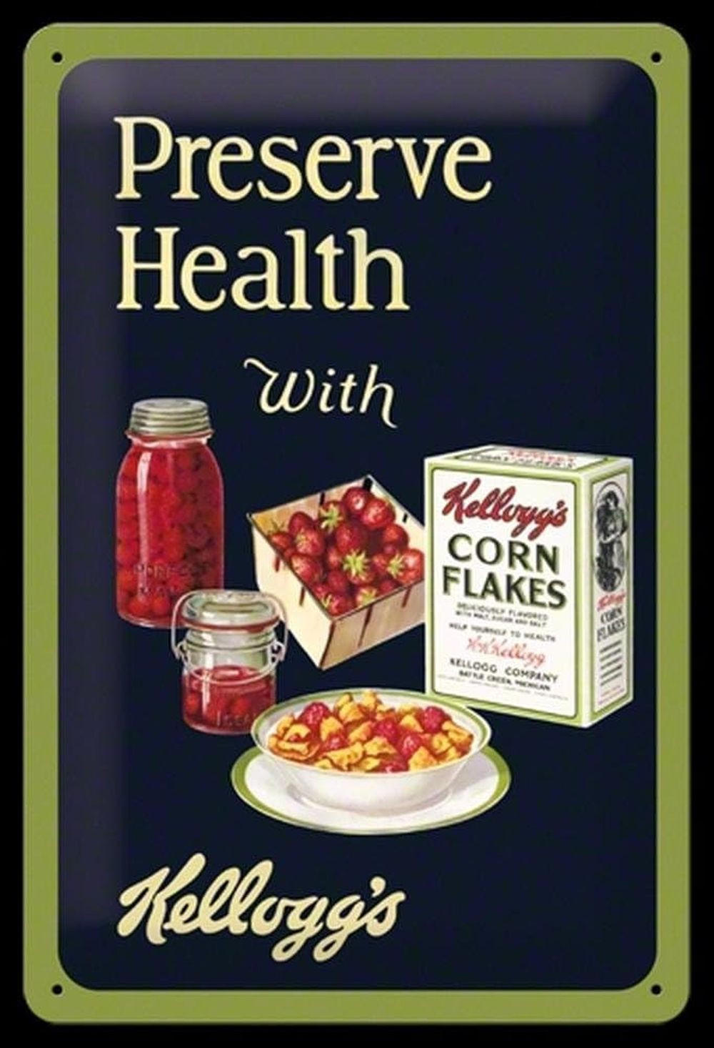 BLECHSCHILD 20/30 cm Preserve Health with Kellogg's - Multicolor, Metall (20/30/0.2cm) - Nostalgic-Art