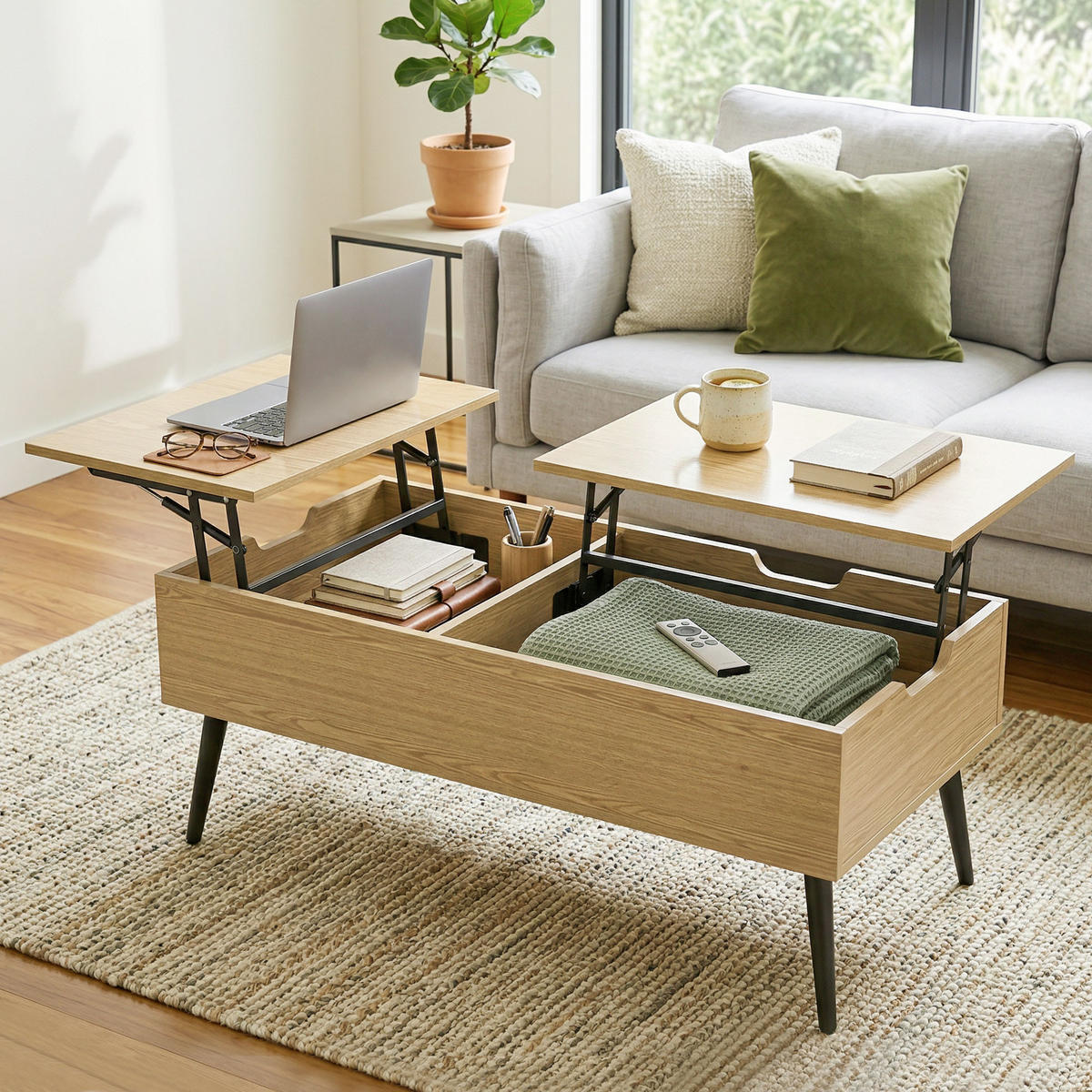 COUCHTISCH Beige 1 Stück - Beige, Metall (100/50/58cm) - GiPP