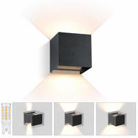 LED-WANDLEUCHTE Glowlight 10/10/10 cm - Schwarz, Metall (10/10/10cm) - ZMH