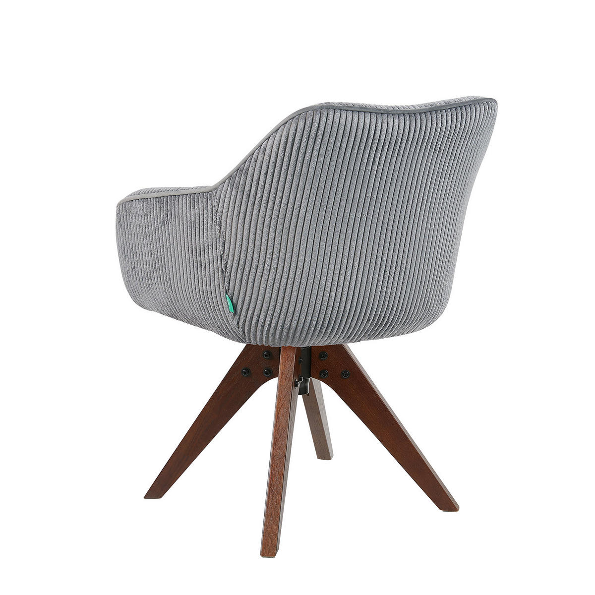 ARMLEHNSTUHL Mika-Finn 2er-Set - Nussbaumfarben/Grau, Eichenholz/Holz (60/82/61cm) - DUBI Möbel