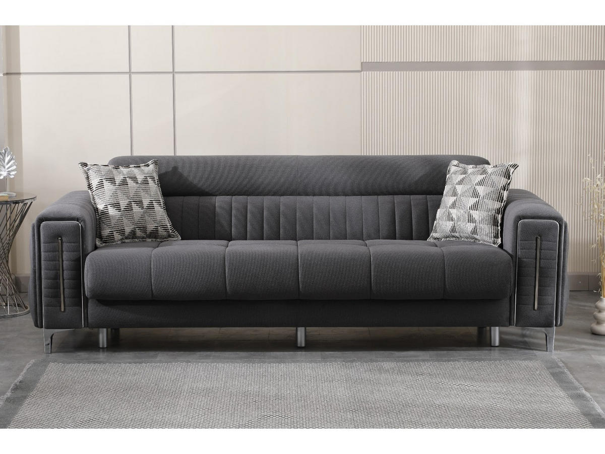 2-SITZER SOFA Puebla Dunkelgrau - Dunkelgrau, Holzwerkstoff/Kunststoff (180/82/95cm)