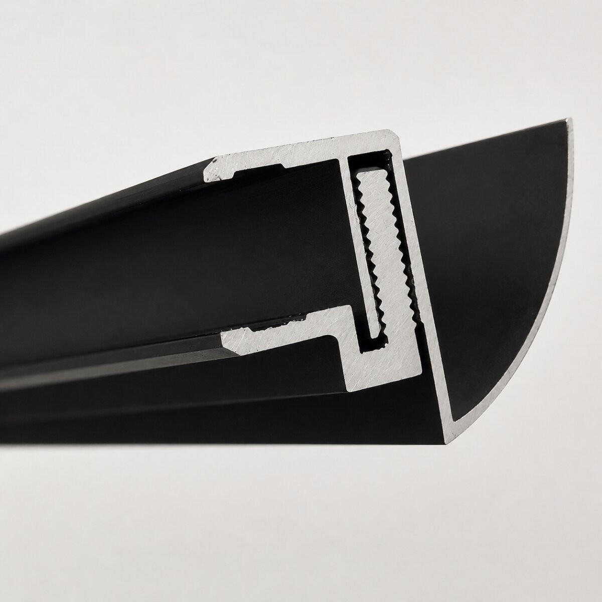 ALUMINIUM-REGENRINNE für Glasvordach 150 cm Schwarz - Schwarz, Metall (5/5/150cm) -  Glaswerk Westfalen