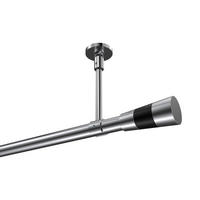 GARDINENSTANGEN-SET Sonette Tanara 100 cm, 1-läufig, 20 mm Ø Chrom - Chromfarben/Schwarz, Metall (100cm) - INTERDECO