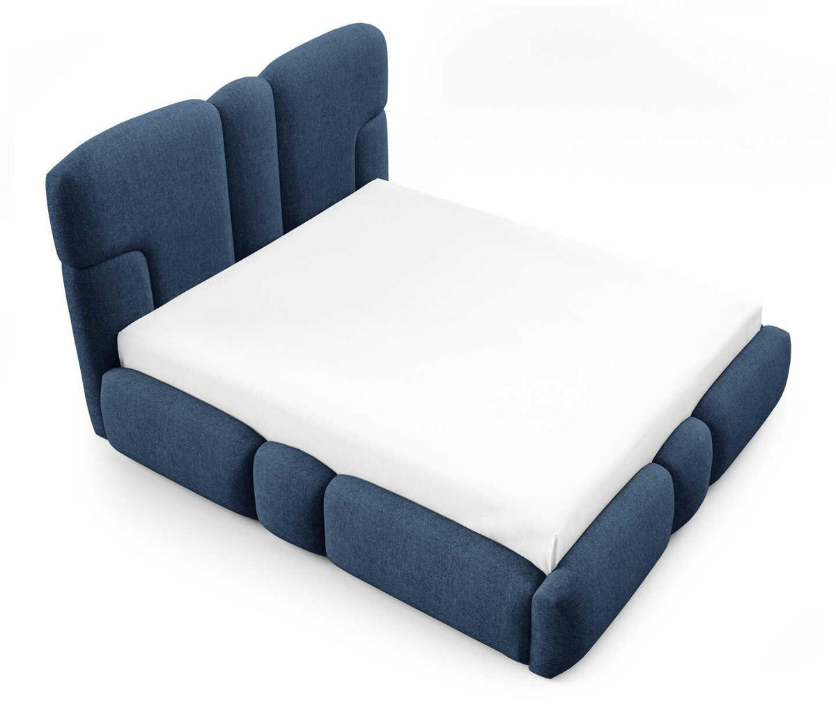 POLSTERBETT 180x200 Safron mit LED, Metall-Lattenrost, Dunkelblau - Dunkelblau, Holz/Textil (180/200cm) - Emporius