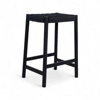 BARHOCKER 1 Stück in Rattan / Eiche Schwarz - Schwarz, Holz/Papier (44/66/37cm) - Furnhouse