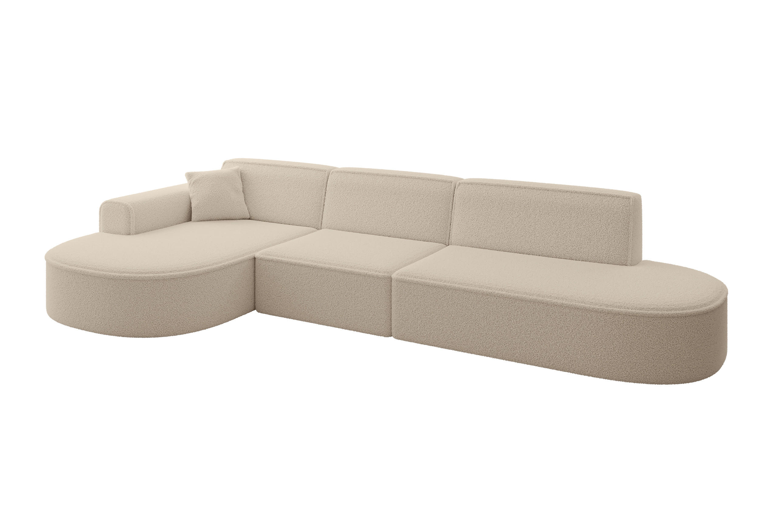 ALTDECOR ROHOVÁ SEDACÍ SOUPRAVA s otomanem vlevo MARI-L2 – 328 x 171 x 79 cm, tmavě béžová buklé