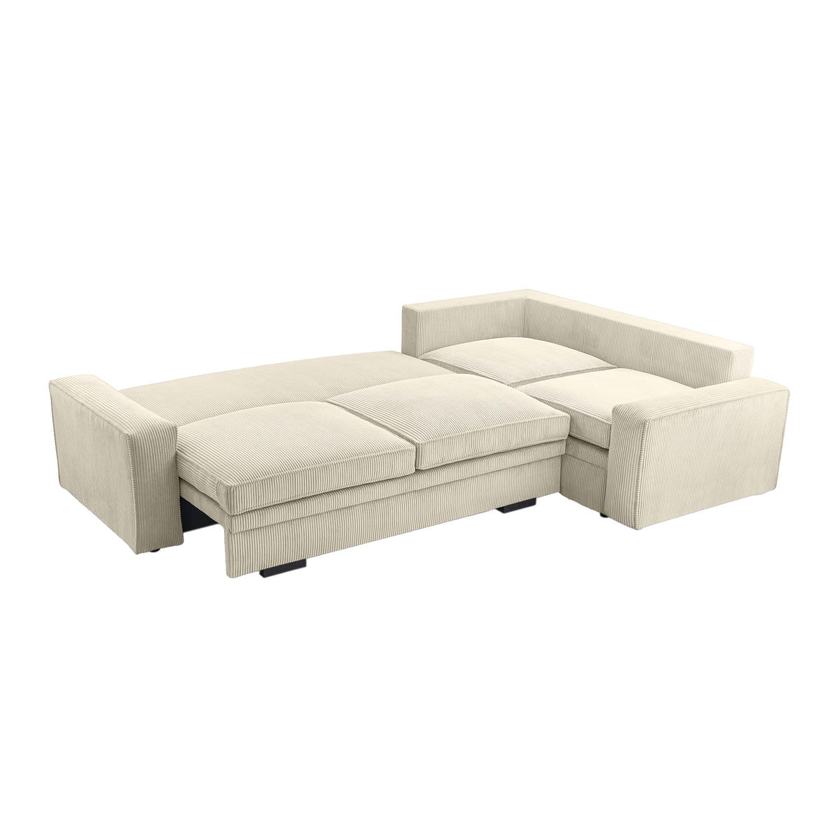 ROHOVÁ SEDACÍ SOUPRAVA FJORDI s funkcí spaní, Béžová - béžová, textil (296/196cm) - Fedve