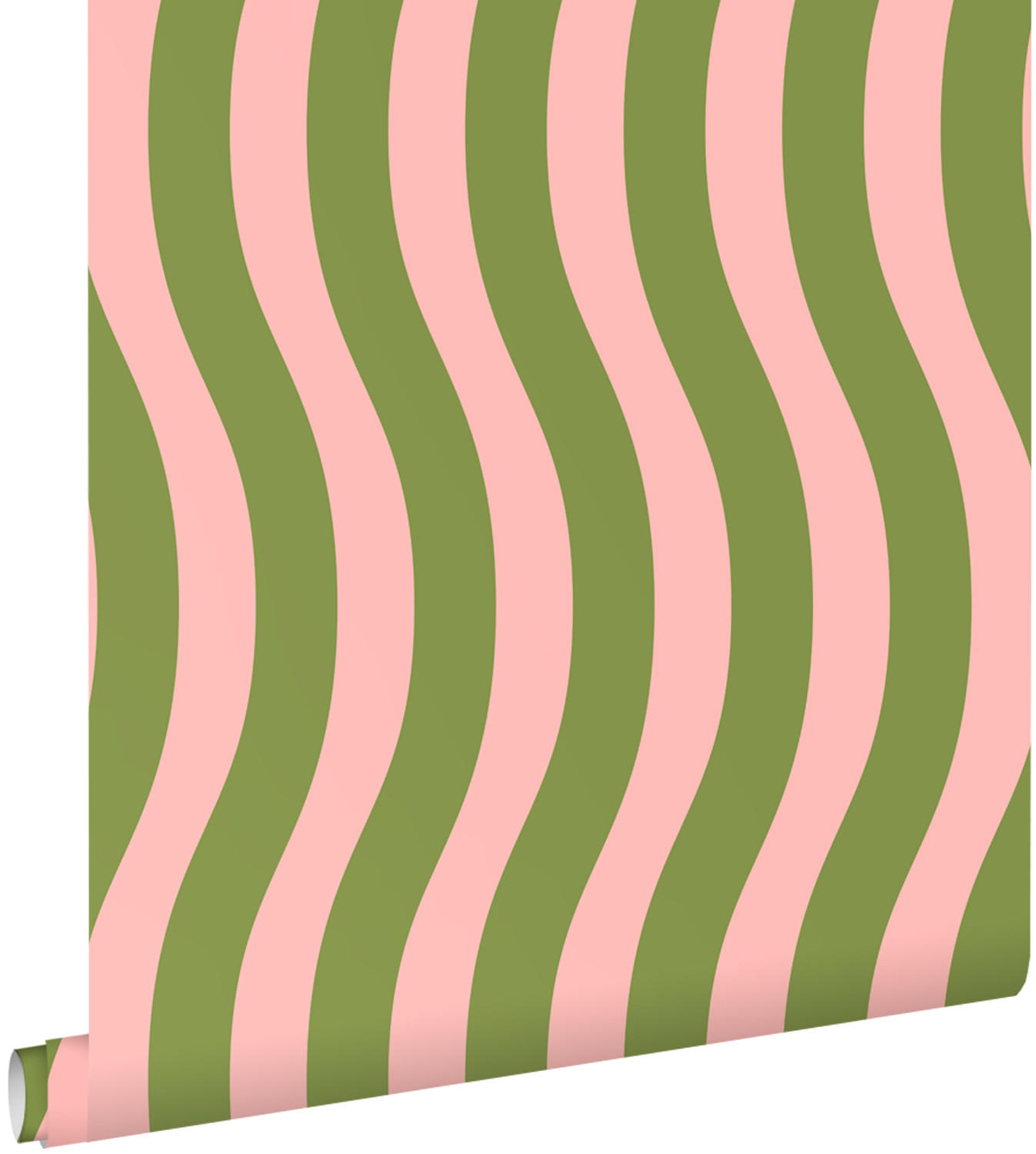 TAPETE wellenförmige Streifen 0.53 x 10.05 m - Pink, Papier (53/1000cm) - ESTAhome