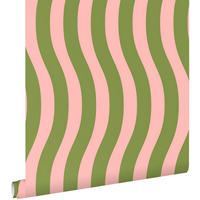 TAPETE wellenförmige Streifen 0.53 x 10.05 m - Pink, Papier (53/1000cm) - ESTAhome