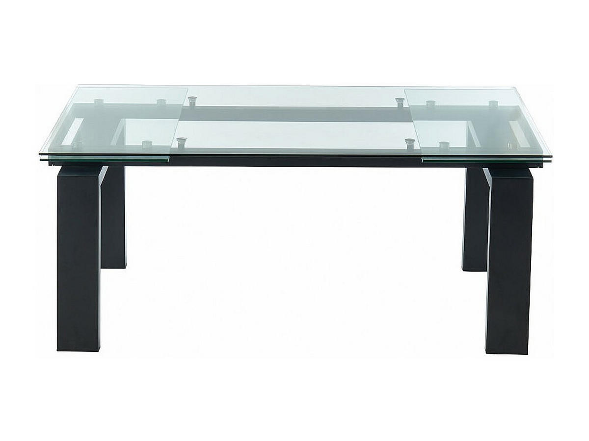 ESSGRUPPE - > 12 Personen - glas - transparent, schwarz Lubana - Transparent/Schwarz, Glas (270/75/100cm) - Vente-Unique