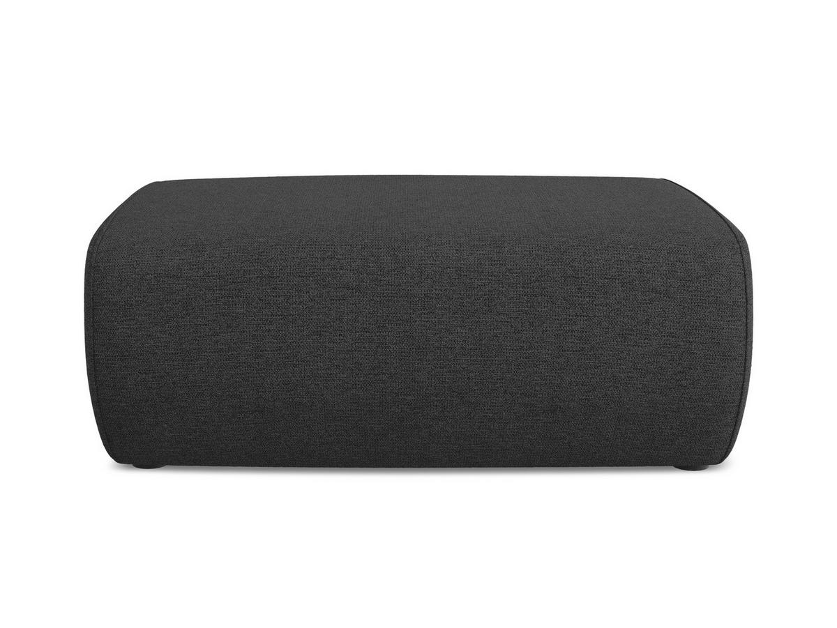 POUF Chenille Stoff Schwarz - Anthrazit/Schwarz, Kunststoff/Textil (102/40/62cm) - Makamii