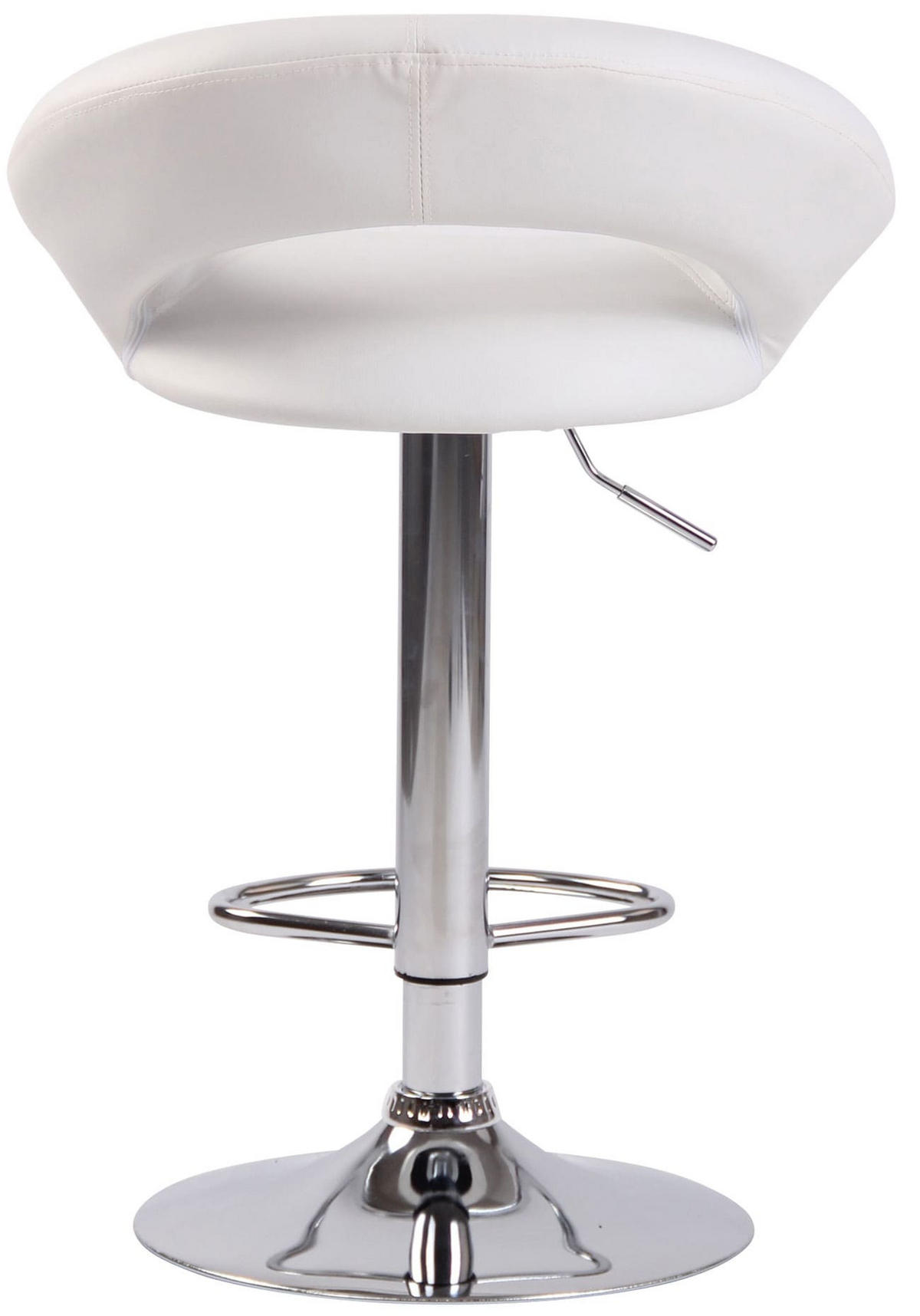 BARHOCKER 2er Set Mekim Kunstleder Weiß Silber - Weiß, Leder/Metall (53/80/47cm) - DELUKE