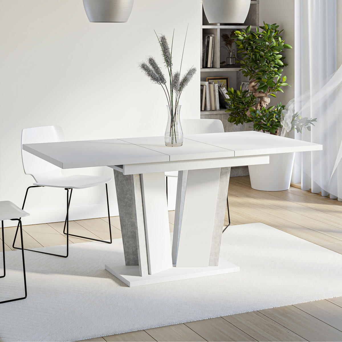 ESSTISCH Ausziehbar 120-160 cm Weiß - Weiß, Holzwerkstoff (160/80/75cm) - Home Collective
