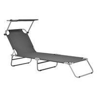 SONNENLIEGE Argozelo - Dunkelgrau, Textil/Metall (186/24/55cm) - casa.pro