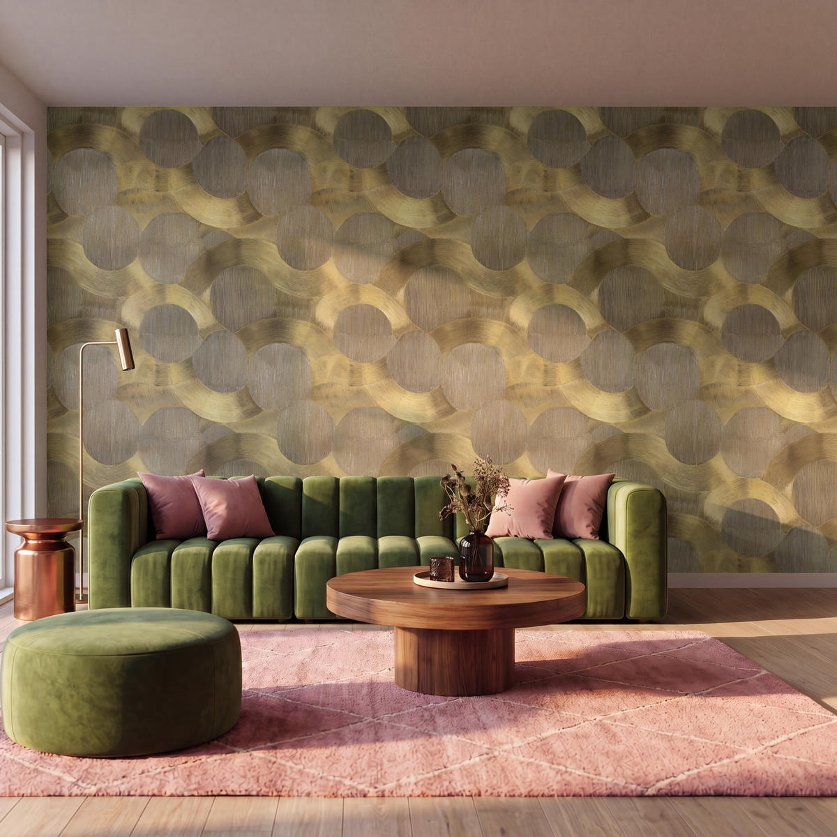 TAPETE - Modern - Geometrisch - Gold - 500x300 cm - Goldfarben, Papier (500/300cm) - OnlyWow