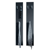GARDEROBENPANEEL Wandpaneel Schwarz matt - Schwarz, Holzwerkstoff (24/140/2cm) - Vladon