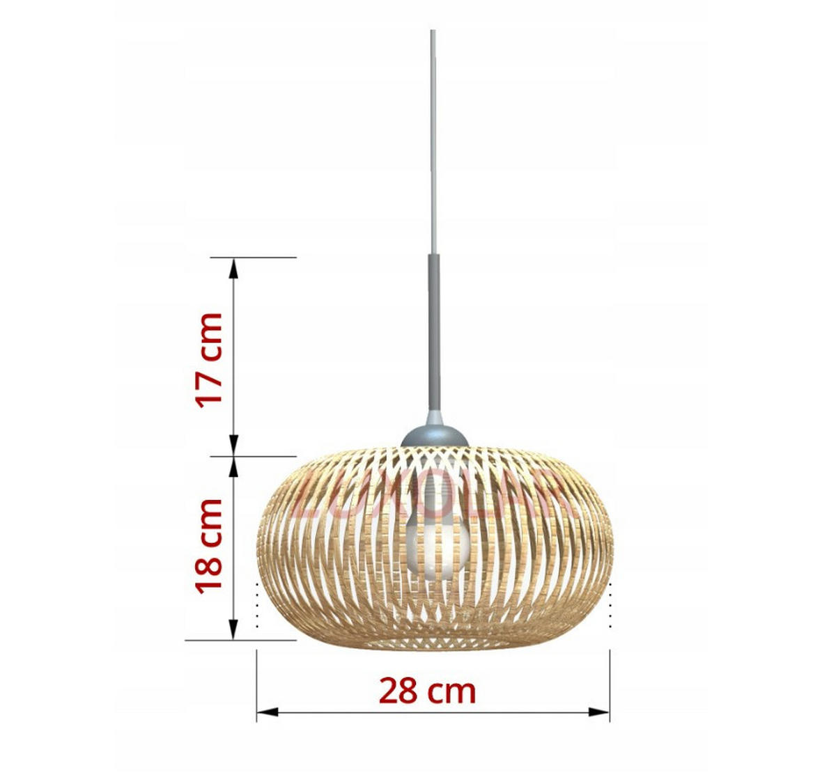 PENDELLEUCHTE BOHO - Beige, Holz/Metall (28/75/100cm) - kiki design