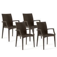 GARTENSTUHL ETULI 4-tlg, Braun - Braun, Kunststoff (56/88/50cm) - KONSIMO®