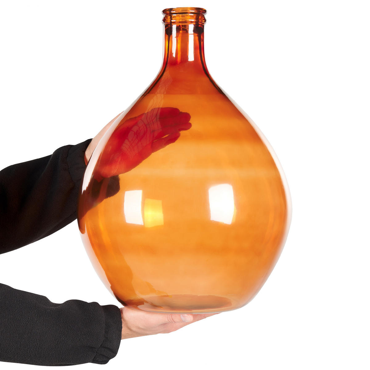 DEKOVASE Glas braun Chatni - Braun, Glas (48cm) - Beliani