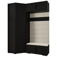 GARDEROBEN-SET 236,7/181,7/47 - Beige/Schwarz, Holz/Metall (181.7/236.7/47cm) - Abiks Möbel