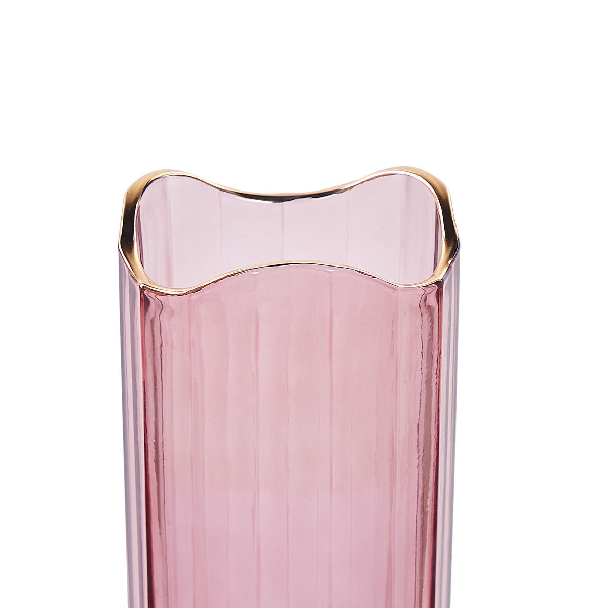 BLUMENVASE Glas rosa Perdiki - Rosa, Glas (30cm) - Beliani