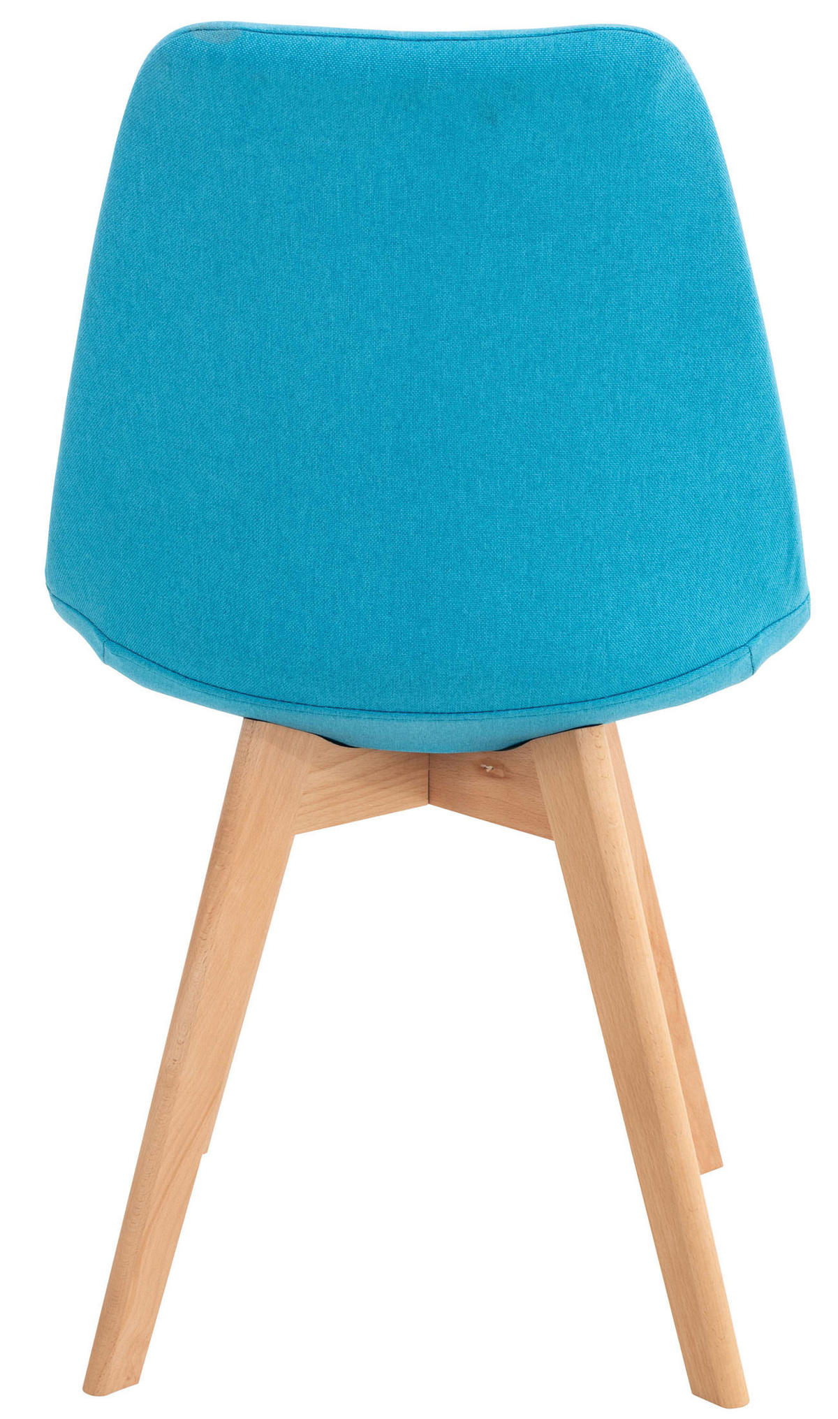 STUHL 4er Set Stoff türkis - Türkis/Eukalyptusholzfarben, Holz/Textil (49/83/50cm) - CLP