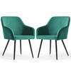 POLSTERSTUHL 2er Set, Metallbeine Grün, Schwarz 54,5/83/58 - Schwarz/Grün, Textil (55/83/58cm) - RAUMHIRSCH FURNITURE