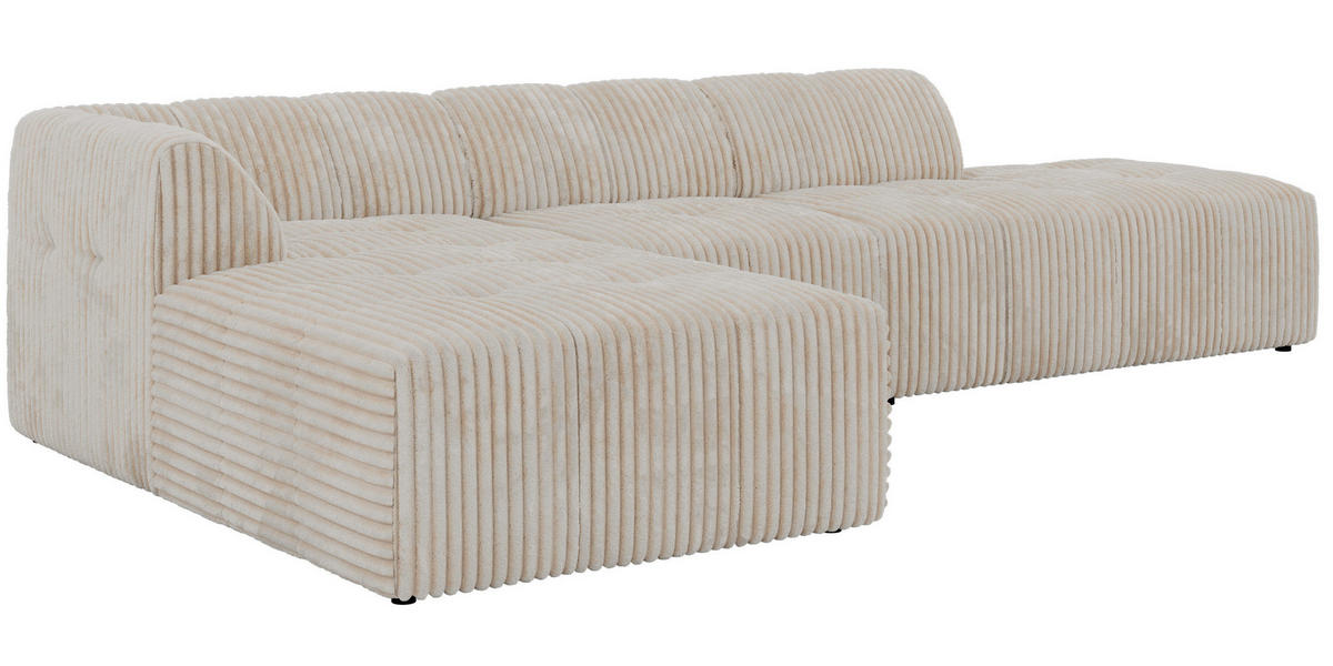 ROHOVÁ SEDAČKA GRIDA 3M L Béžová Manšestr - Vlevo - černá/krémová, textil/plast (335/176cm) - MKS