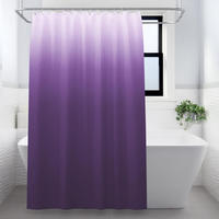 DUSCHVORHANG Violett dick mit Haken Badezimmer - Lila, Textil (180/180cm) - MCBOSON