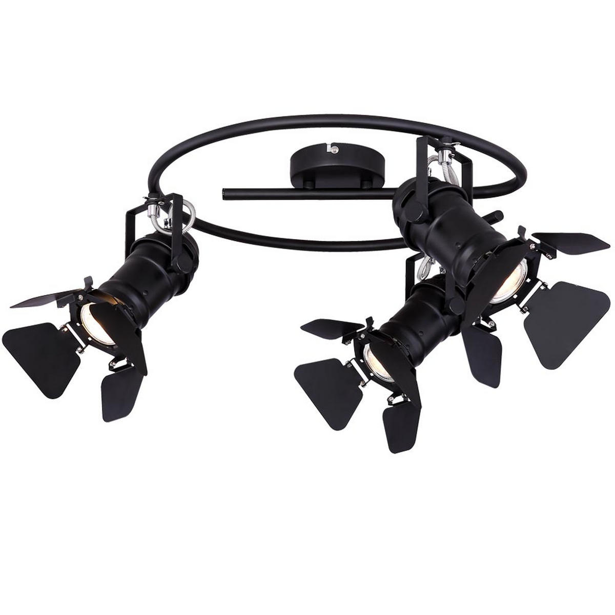 DECKENLEUCHTE Metall Schwarz 3-flammig - Schwarz, Metall (40/40/26.5cm) - Globo Lighting