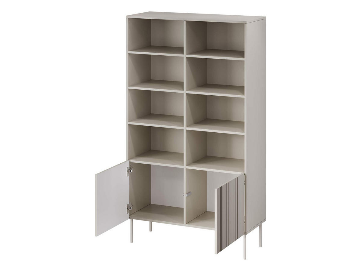 STANDREGAL Isla 100 2D - Schwarz, Holzwerkstoff/Metall (101/175/40cm) - MIRJAN24