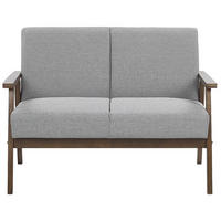 2-SITZER-SOFA Polsterbezug Grau Asnes - Hellgrau, Textil (110/80/80cm) - Beliani