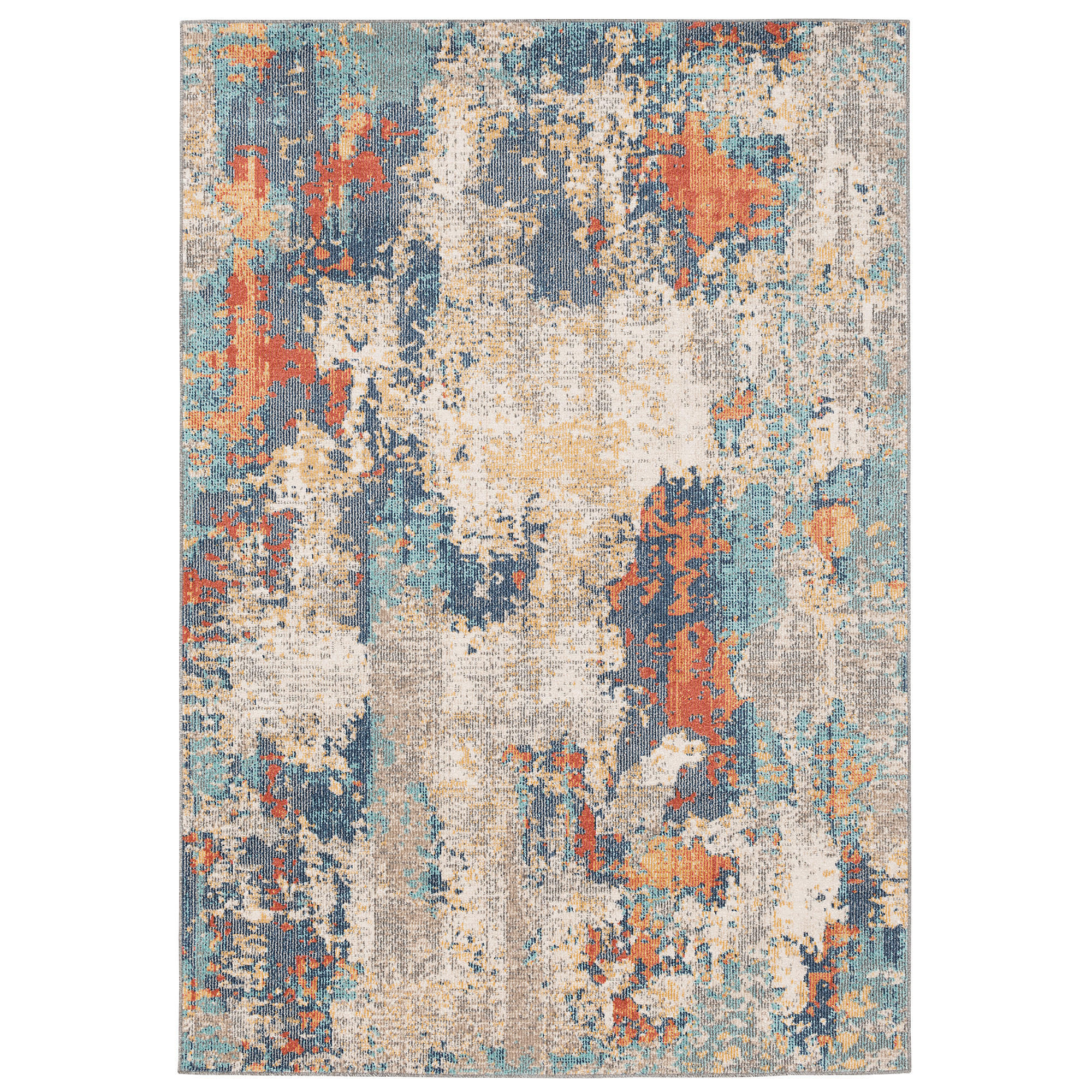 DESIGNER IN UND OUTDOOR TEPPICH VINTAGE MUSTER - Blaugrau, Textil (80/150cm) - Pergamon