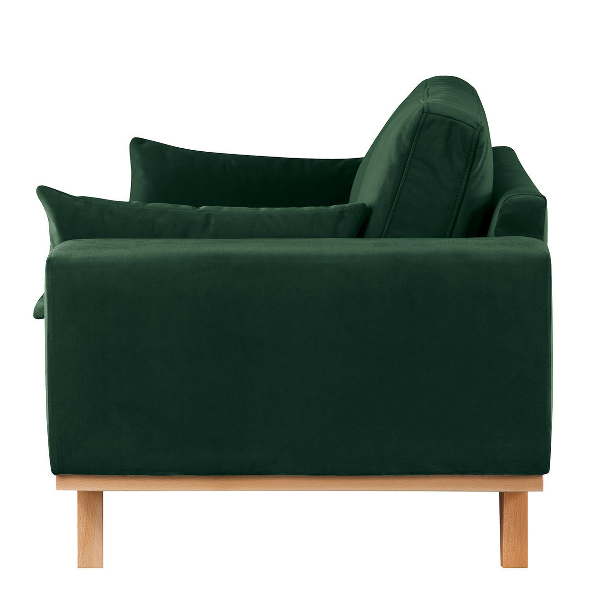 2-SITZER SOFA - Buchefarben/Grün, Buchenholz/Textil (197/81/88cm) - home24