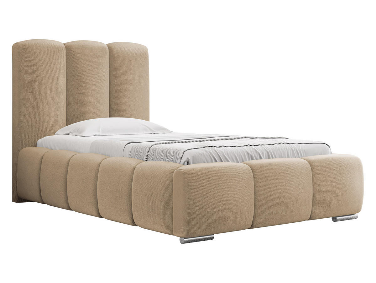 POLSTERBETT Wizko 90 - Chromfarben/Beige, Holz/Metall (90/200cm) - MIRJAN24