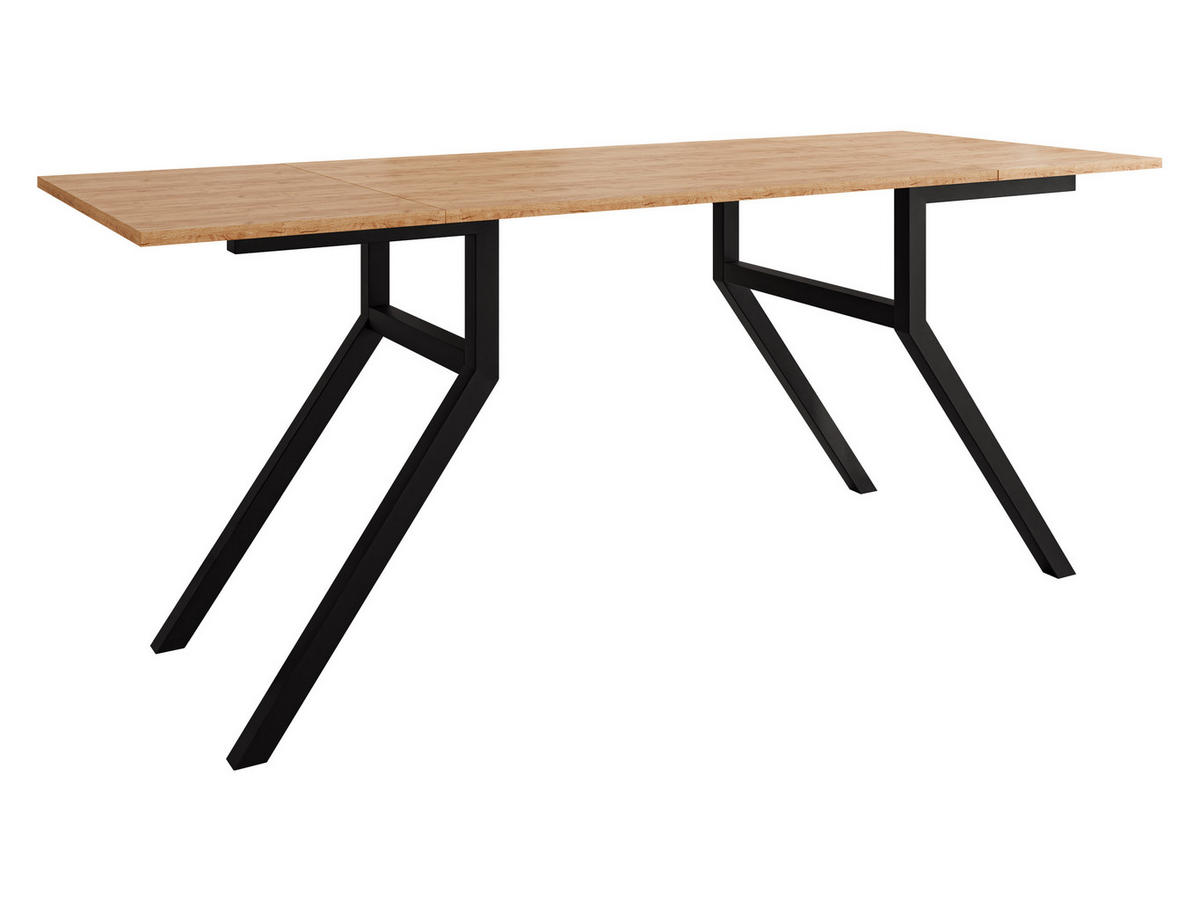 2-IN-1 COUCHTISCH UND ESSTISCH Xena Bis - Eichefarben/Schwarz, Holzwerkstoff/Metall (70/100/45cm) - MIRJAN24