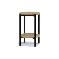 COUCHTISCH GERIS mit Ablageboden, Spanplatte, dunkebraun - Schwarz/Braun, Holz/Metall (45/45/61cm) - KONSIMO®