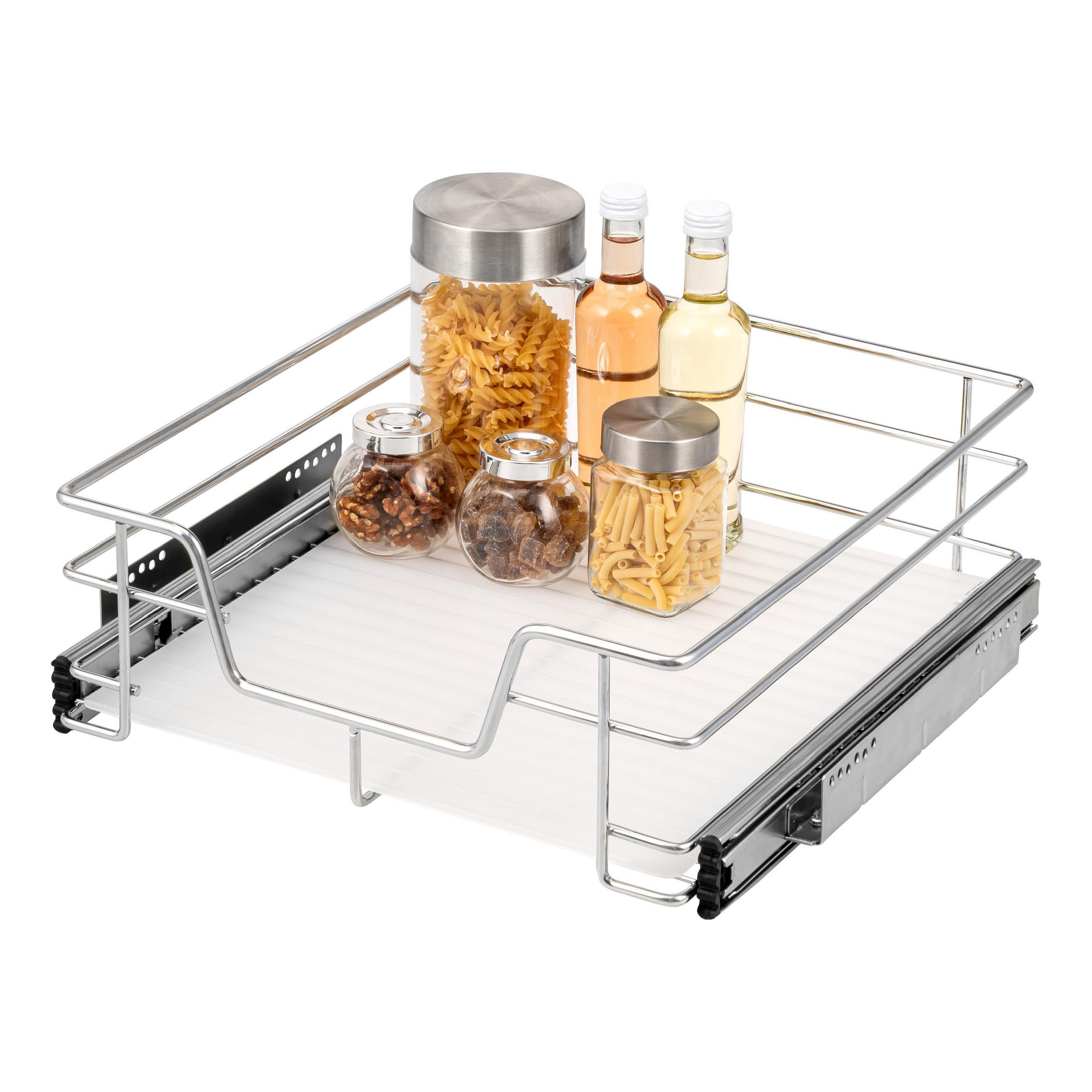 TELESKOPSCHUBLADE 50 cm, silber, Metall - Chromfarben, Metall (47/14/44cm) - bremermann