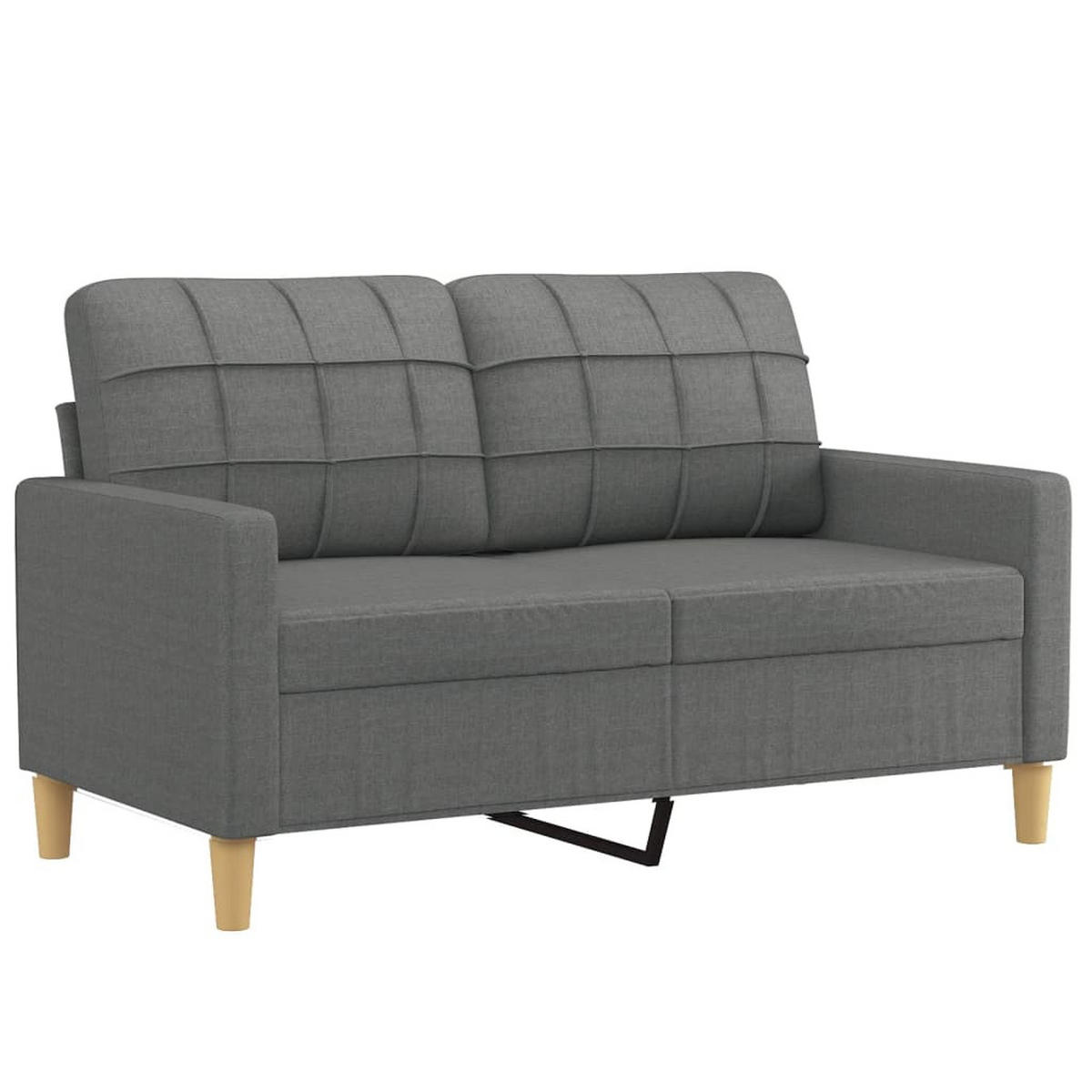 SOFAGARNITUR 3-TLG. Mit Kissen Dunkelgrau Stoff - Grau, Textil (50/41/60cm) - vidaXL