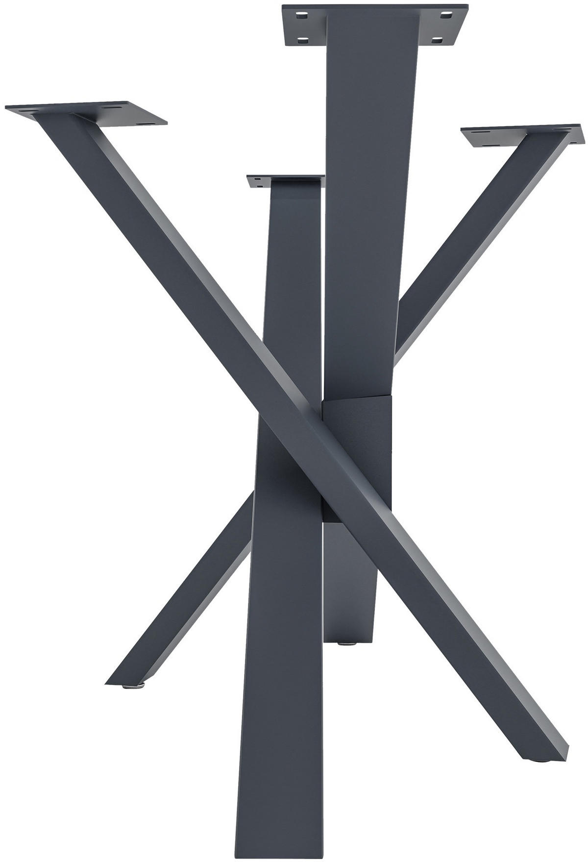 TISCHBEIN eckig 120/60/72 cm Metall grau - Grau, Metall (120/72/60cm) - CLP