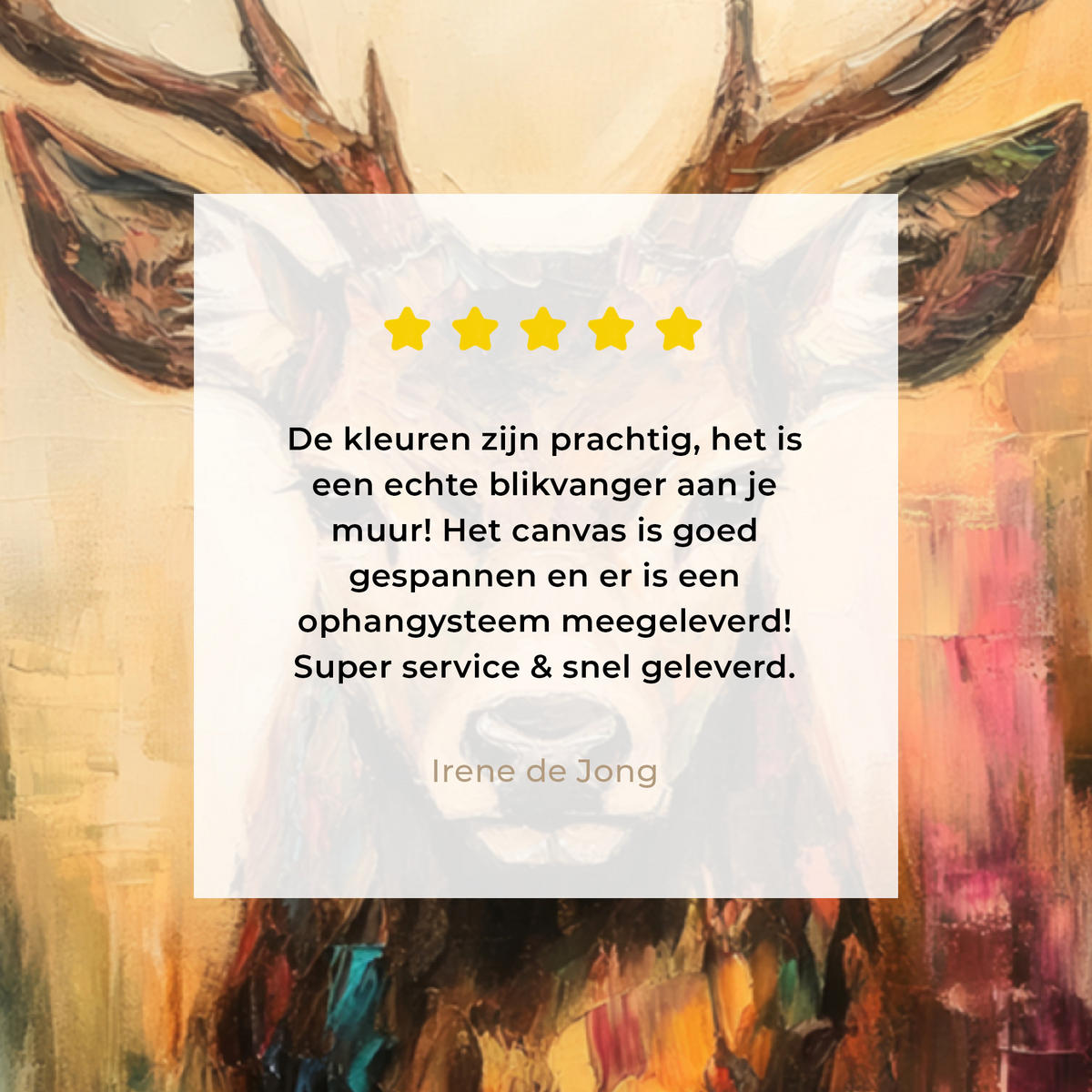 OBRAZ NA PLÁTNĚ Jelen - malovaný - paroží - hnědé 80x60 cm - barva lískového ořechu, textil (80/60cm) - MuchoWow